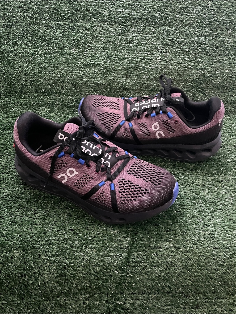 On Cloudsurfer Women’s Size 9 Black Cobalt Road Running Shoes Athletic Sneakers
